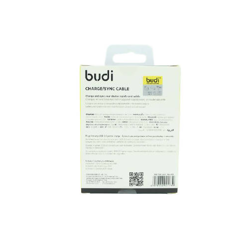 Budi M8J190L USB Lightning 1M 2.4A Faster-BLACK