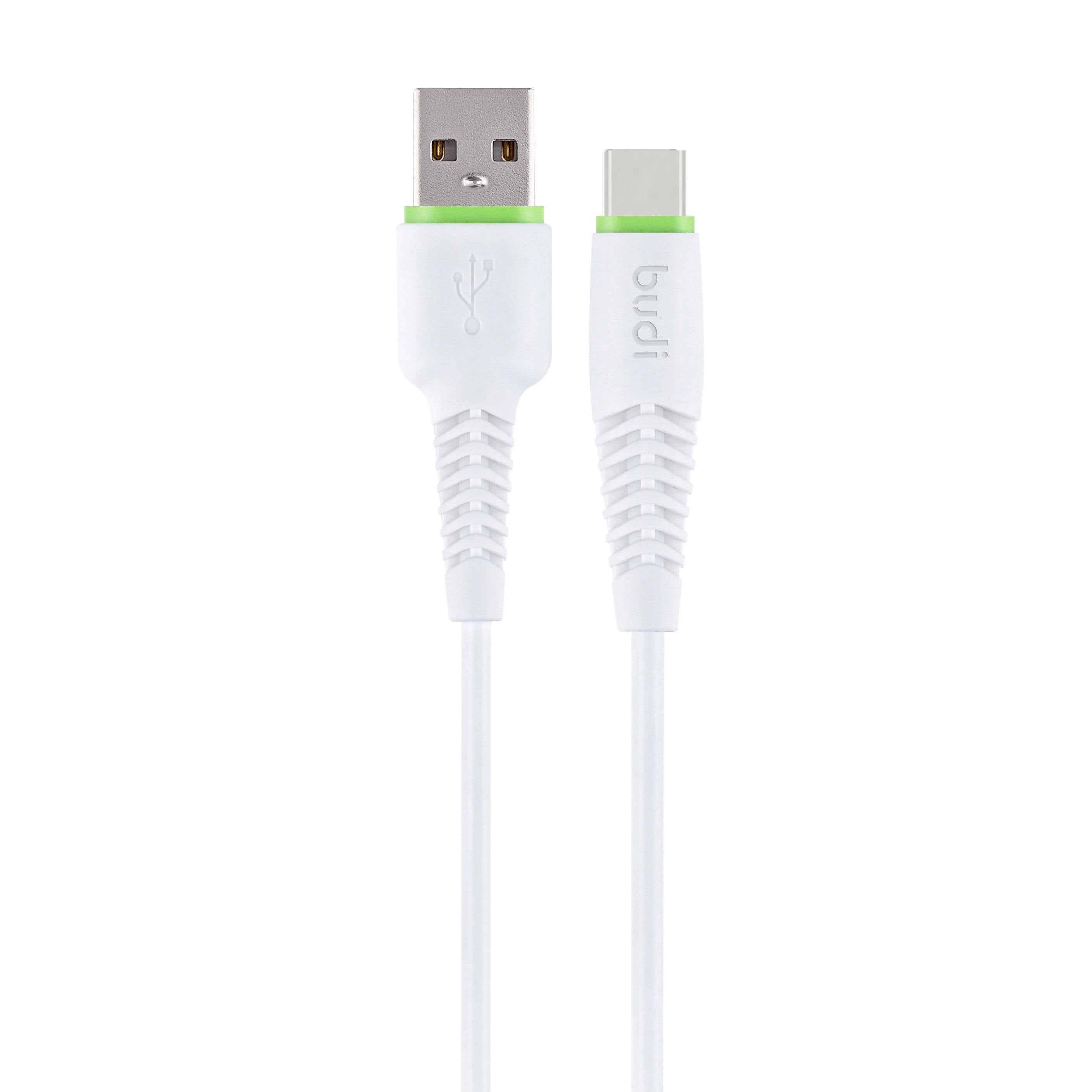 Budi 58T USB Type C 2.4A Fast Charging Cable 3 Feet White