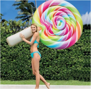 Summer Women Inflatable Giant Lolipop Pool Float Swimming Fun Raft Bed Mattress