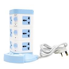 Anti Static Power Socket, 12 Power Socket with 3 USB Port, Universal Outlet Socket- Blue