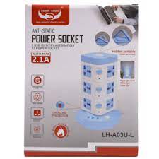 Anti Static Power Socket, 12 Power Socket with 3 USB Port, Universal Outlet Socket- Blue