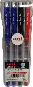 Mitsubishi Uni Lakubo Ballpoint Pen Wallet Assorted 1.0mm