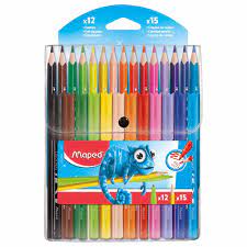 Maped Combo Pack 12 Felt pen and 15 Coloring Pencils