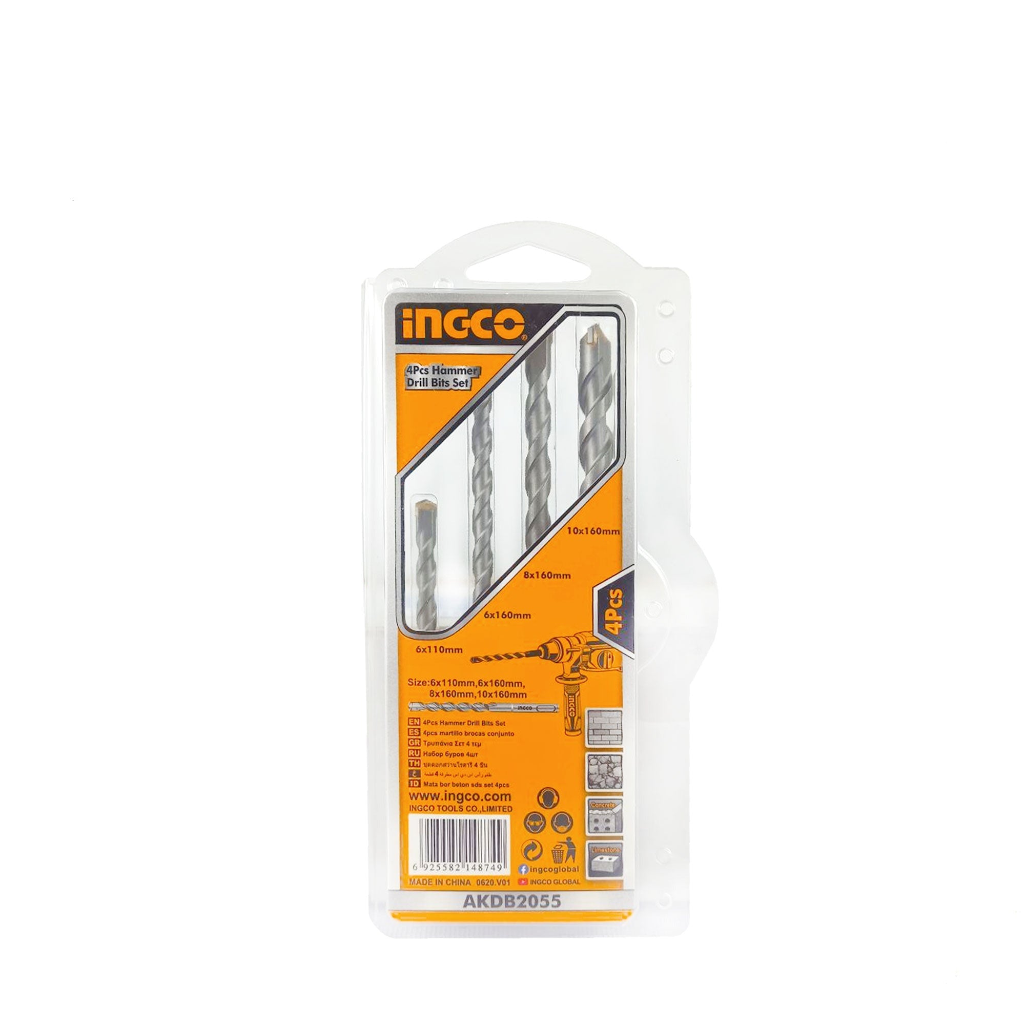 Ingco 4Pcs Hammer Drill Bits Set AKDB2055