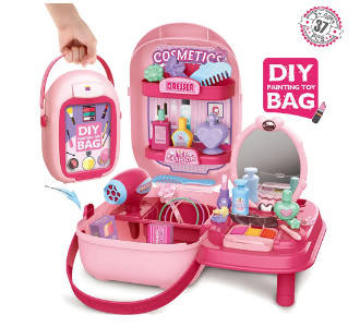 Kids Pretend Play Make Up Case And Cosmetic Set