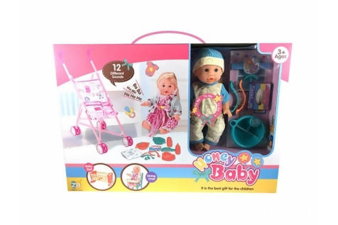 Metal Stroller With Baby Doll