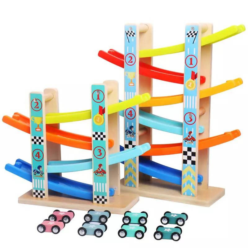 Wooden Baby Kids Slot Track Car Toys