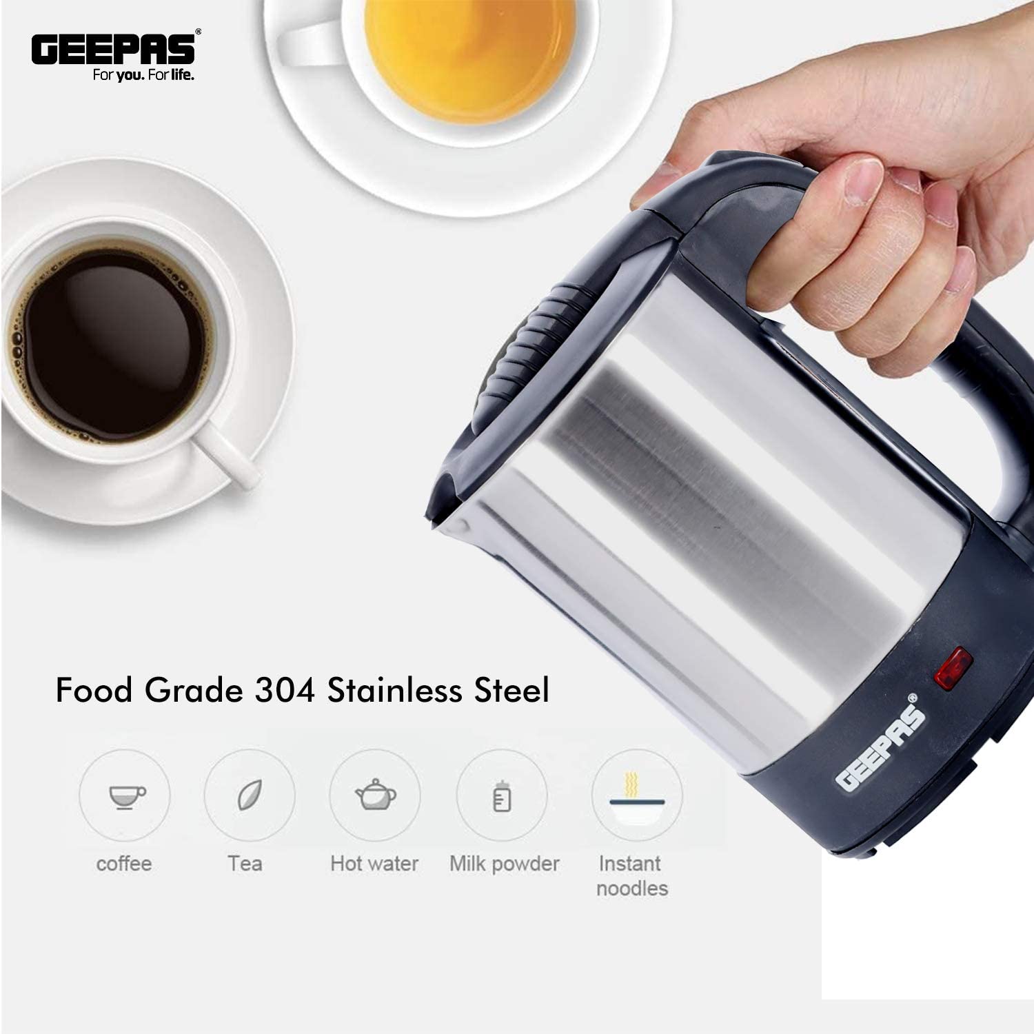 Geepas Stainless Steel Car Kettle