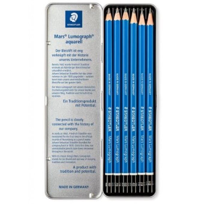 Staedtler Mars Lumograph Aquarell Pencil Set-6 Pieces ST-100A-G06