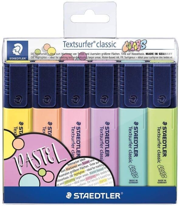 Staedtler Textsurfer Classic Highlighter Pastel Color Set of 6 Colors ST-364-CWP6