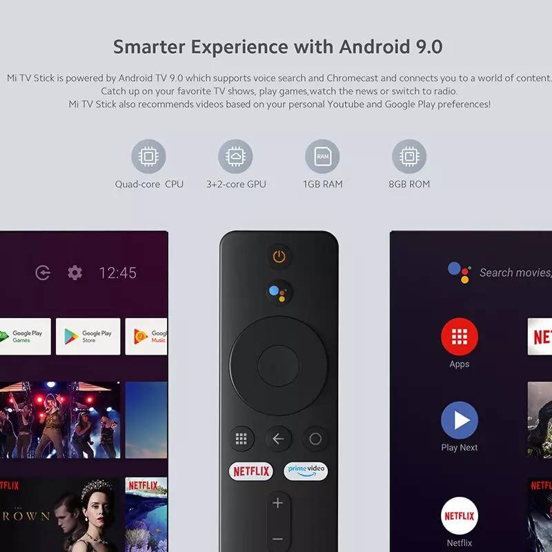 Global Version Xiaomi Mi TV Stick Android TV Quad Core 1GB RAM 8GB ROM Bluetooth Wifi Netflix Google Assistant Mi TV Stick