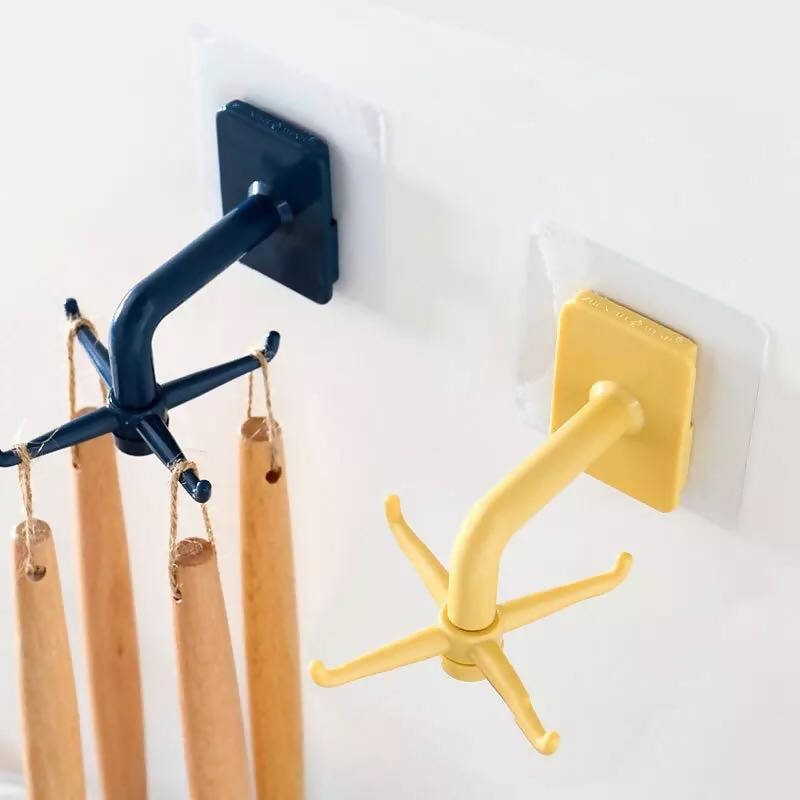 Multi-Purpose Hooks 360 Degrees Rotatable Rack For Organizer And Storage Spoon Kitchenware Hanger Foldable Hook Kitchen Tools