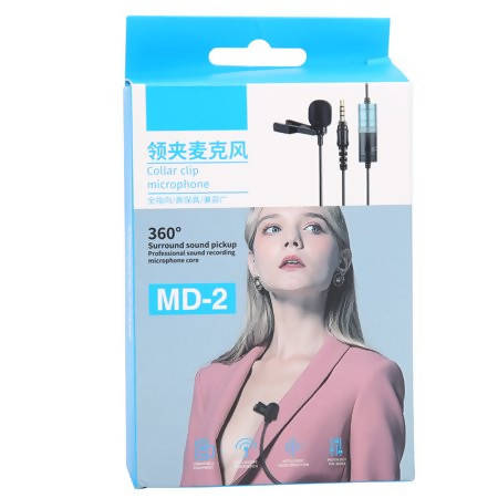 Wchiuoe Lavalier Microphone Collar Clip 360 Degree Surround Sound Pickup Professional Sound Recording Microphone Core