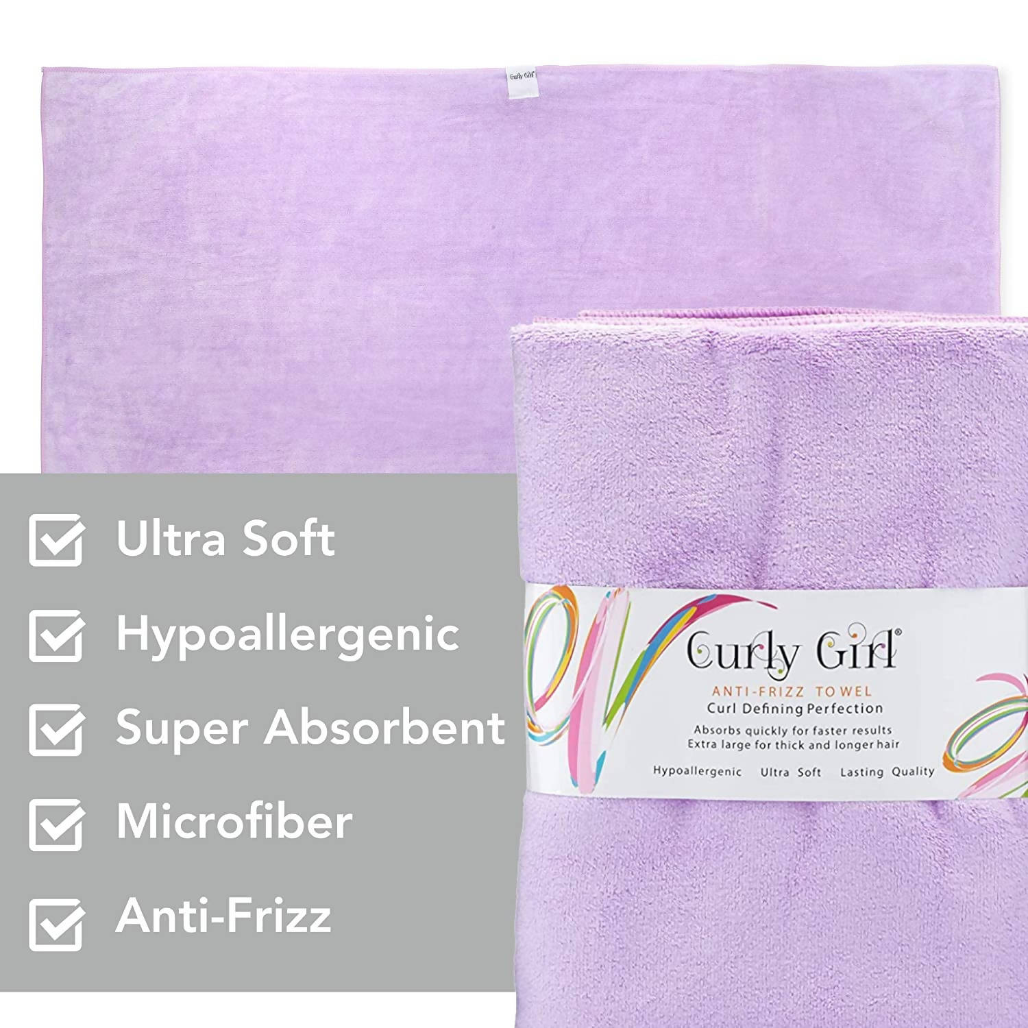 CurlyGirl Curly Hair Towel Lavender