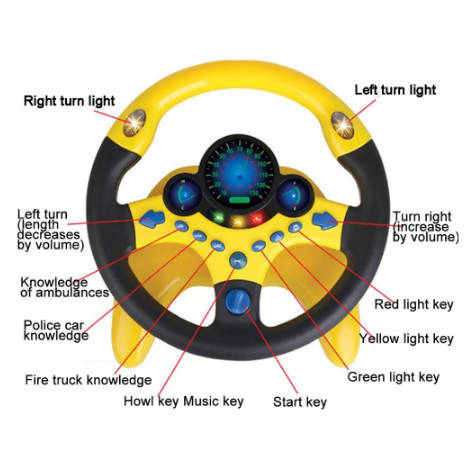 Beloved Store Cute Steering Wheel Toy For Children Including Simulation Driving Sound Educational Electronic Travel kids Toys