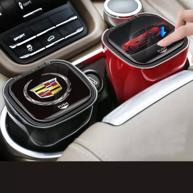 Car ashtray accessories multi function ashtray With Blue LED Light cover automatic smoking car interior flame retardant