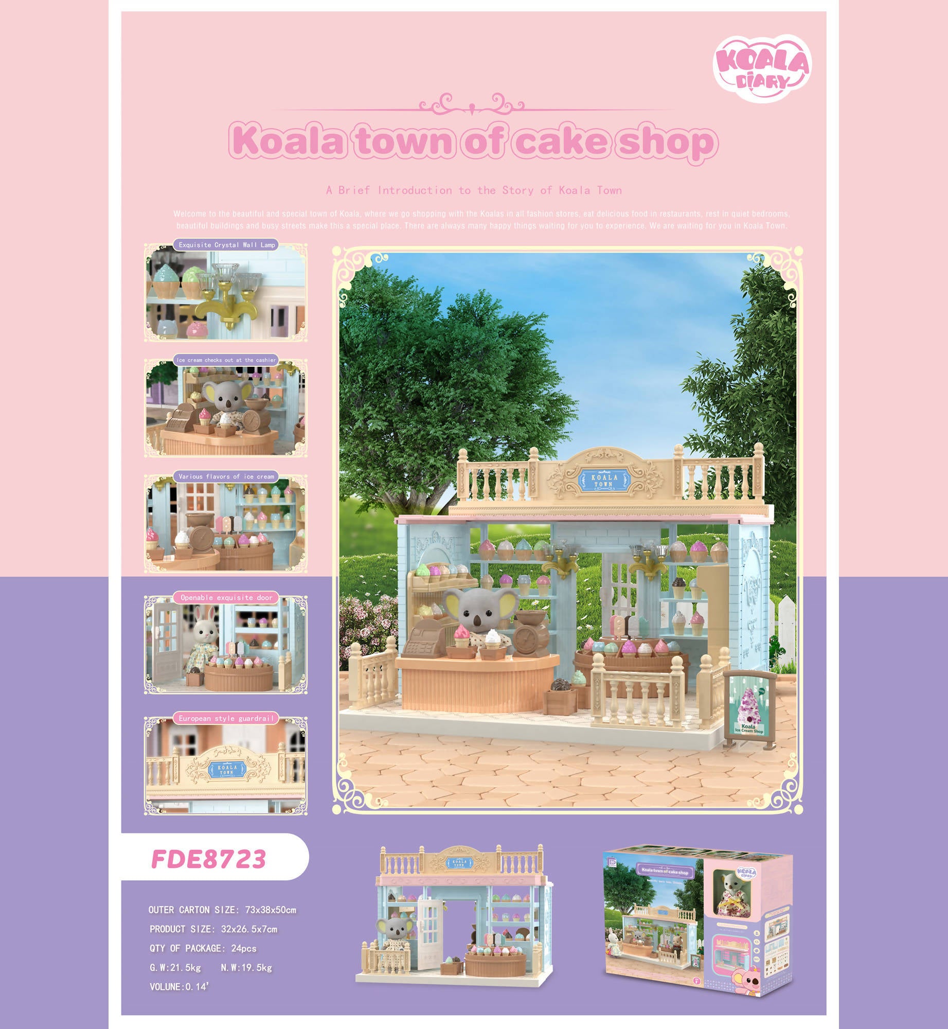 New Diy Toys Ice Cream Shop Bakery Shop Flower Shop With Koala