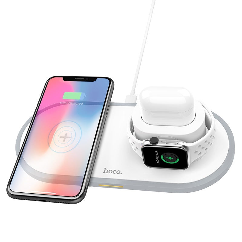 Hoco Wireless Charger Wisdom 3 In 1 Tabletop Charging Dock