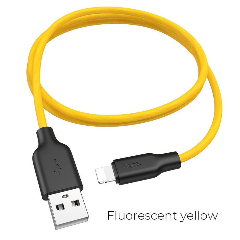 Hoco Cable USB To Lightning Plus Fluorescent Charging Data Sync Yellow