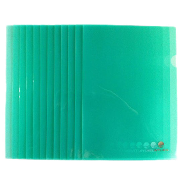 Atlas  12pcs Clear Folder PP A4  Green