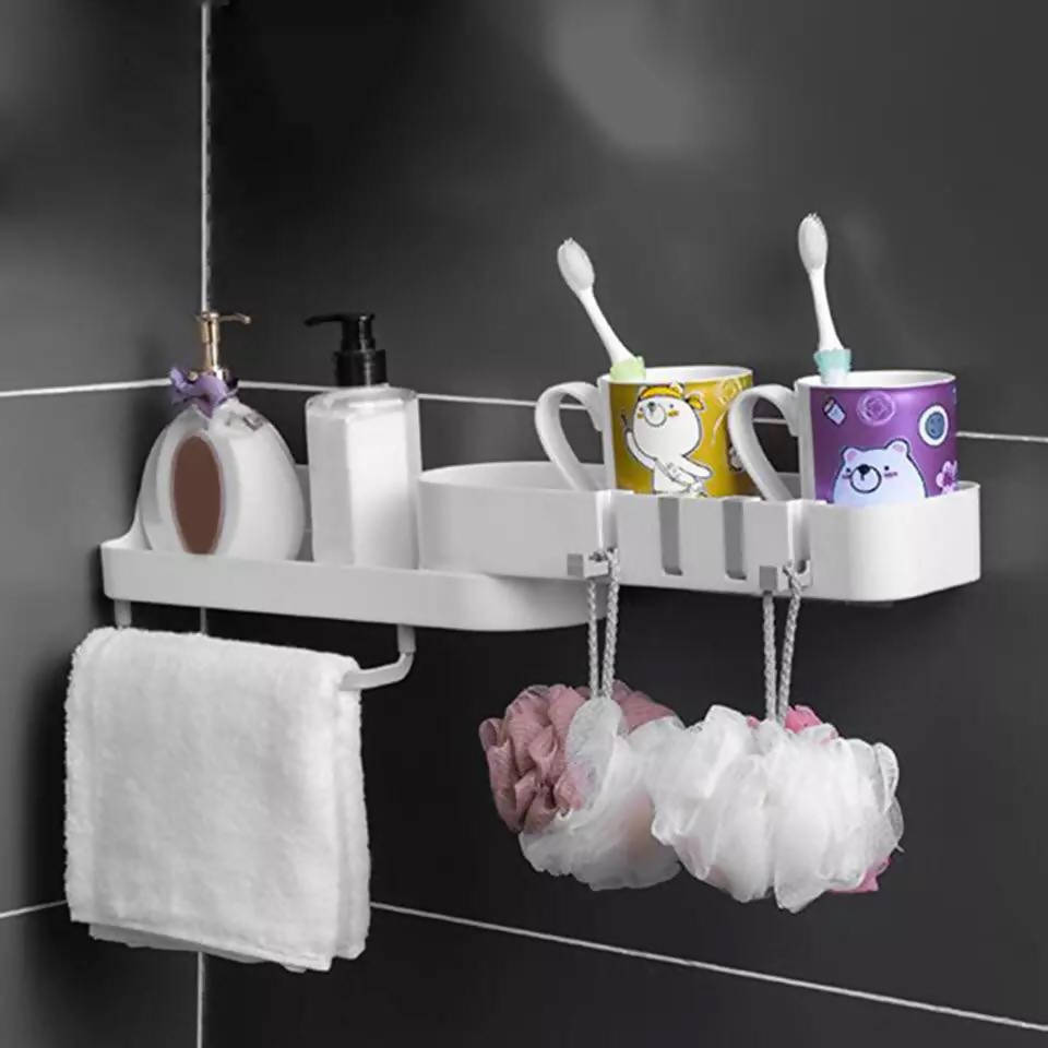 Self-adhesive Kitchen Bathroom Organizer Holder Shower Shelf Basket Bath Corner Storage Rack Holder Organizer