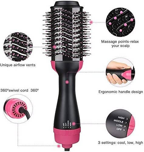 2 In 1 Multifunctional Hair Dryer Volumizer Rotating Hot Hair Brush