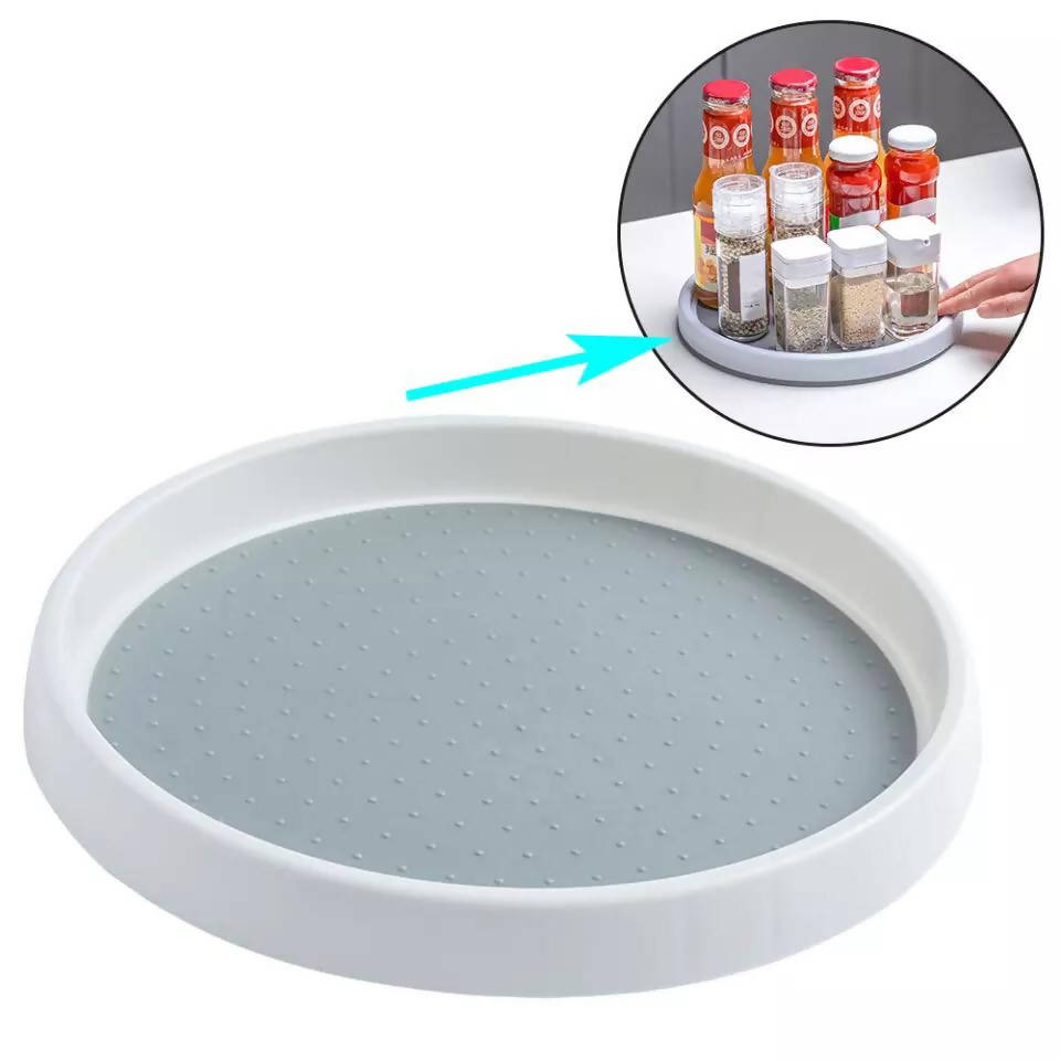 Durable 360 Rotating Round Spice Storage Rack Tray