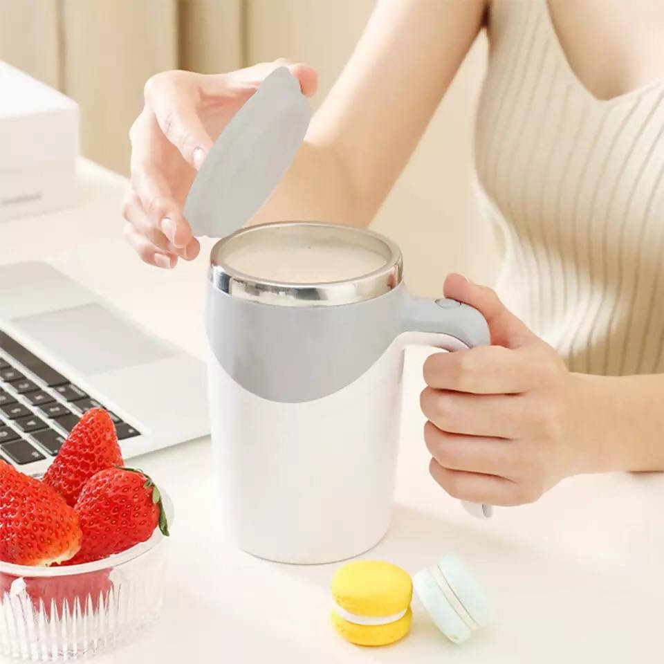 Automatic Self Stirring Magnetic Mug Stainless Steel Temperature Difference Coffee Mixing Cup Blender Smart Mixer Thermal Cup