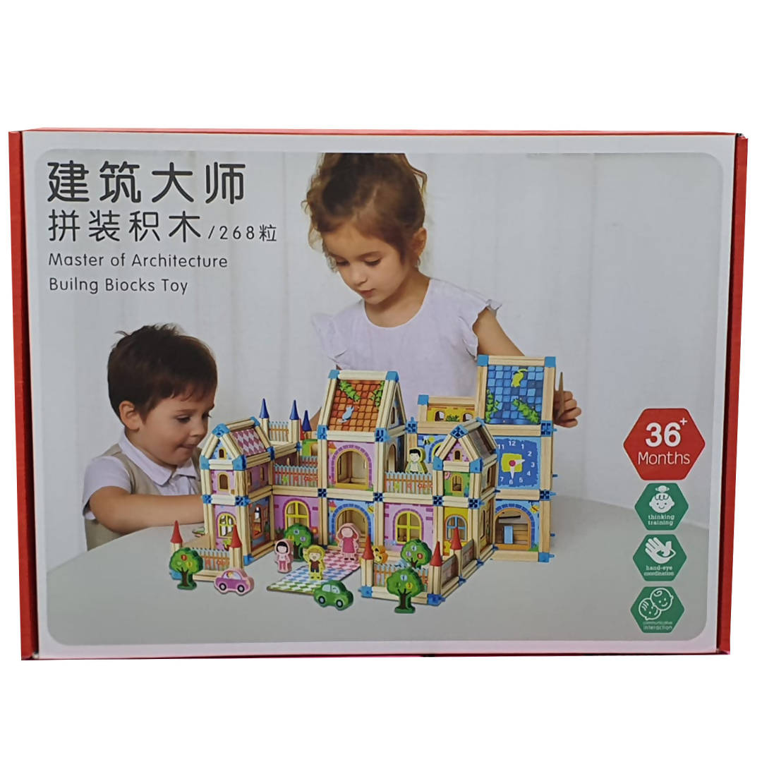 Wooden Building BlocksHouse 268pcs Toys For Children Gifts