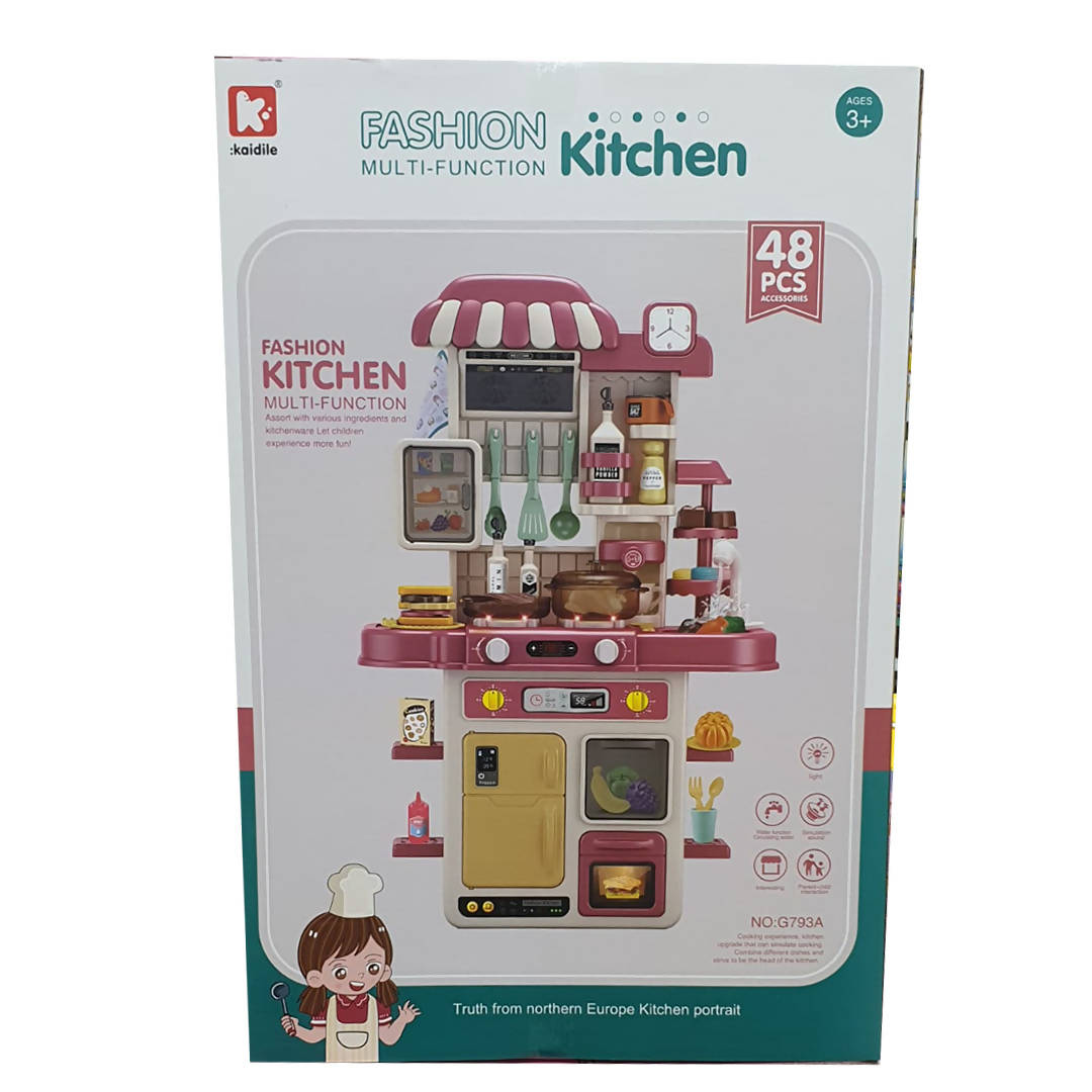 Kitchen Toys Children's Cooking Interest Cultivation Steam Kitchen Toys Children's Educational Spray Water Cooking 48Pcs