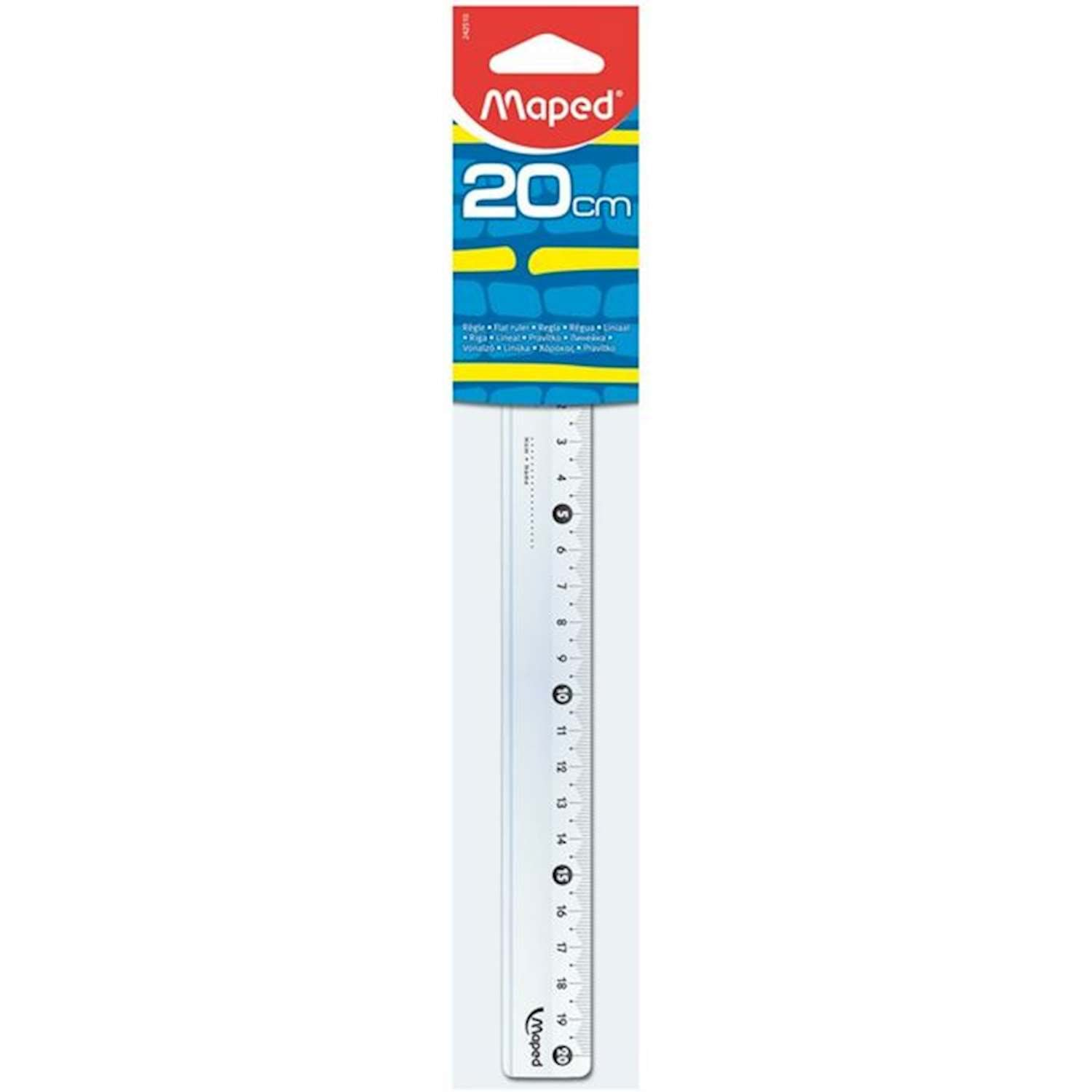 Ruler 20cm Cristal Narrow Flat