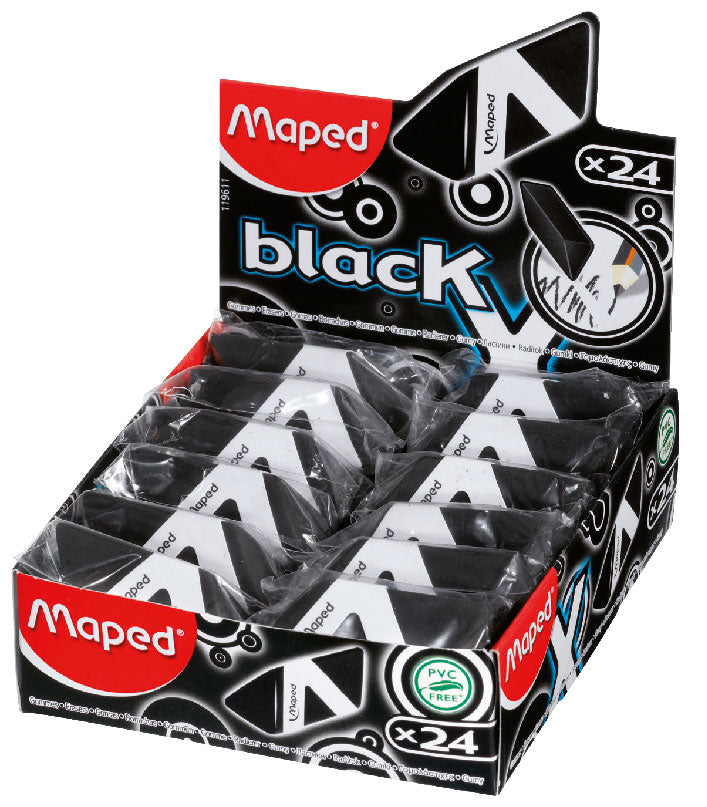 Maped Black Pyramid Eraser Pack Of 24