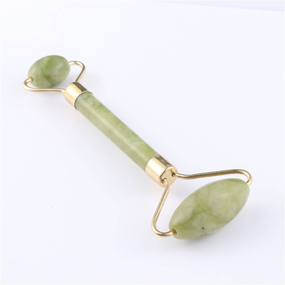 Hononol Facial Massage Natural Crystal Quartz Roller Double Head Jade Stone Face Lifting Anti Wrinkle Slimming HealthCare Tool