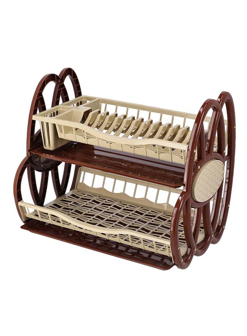 Royalford 2 Layer Dish Rack Plastic Brown 47cm