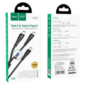 Cable 2-in-1 Type-C to dual Type-C “U102 Super” 100W