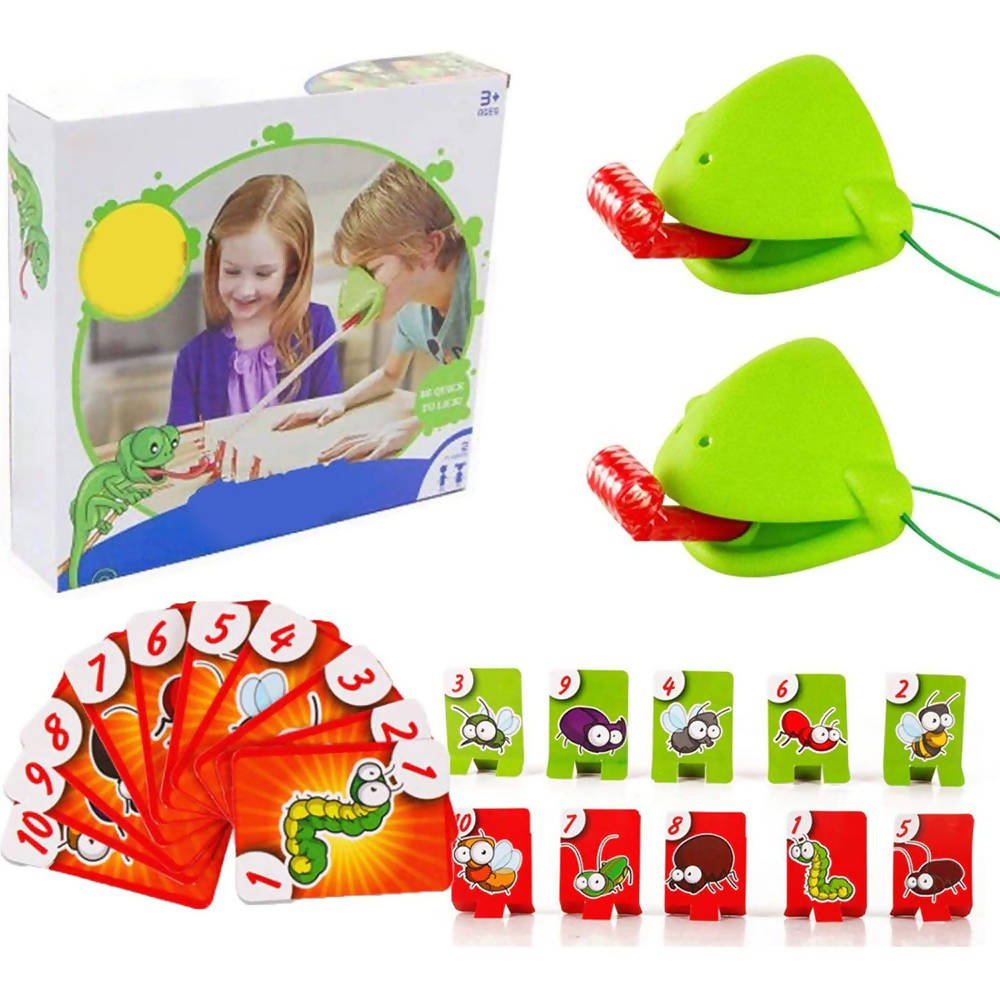 Funny Family Chameleon Tongue Funny Board Game Frog Mouth Eating CardPest Game For Party Toy Be Quick To Lick Cards Toy Set