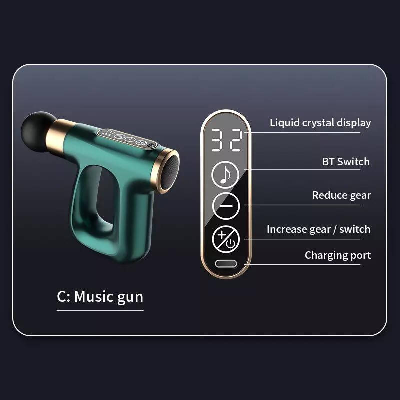 Newly Music Fascia Gun LCD With Bluetooth Speaker