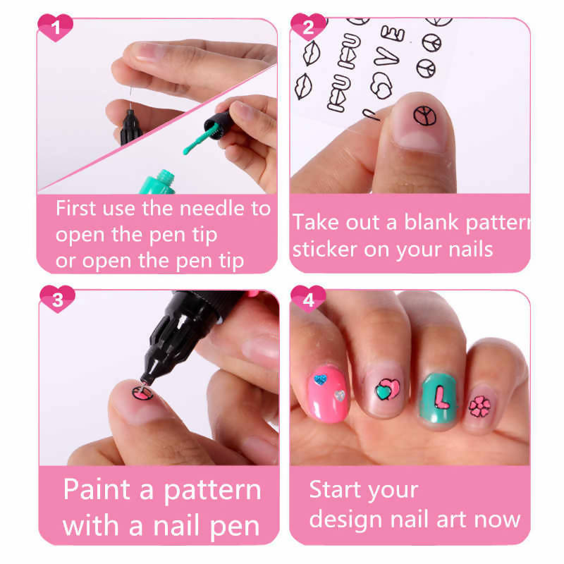 Girl Nail Stickers DIY Kids Toys