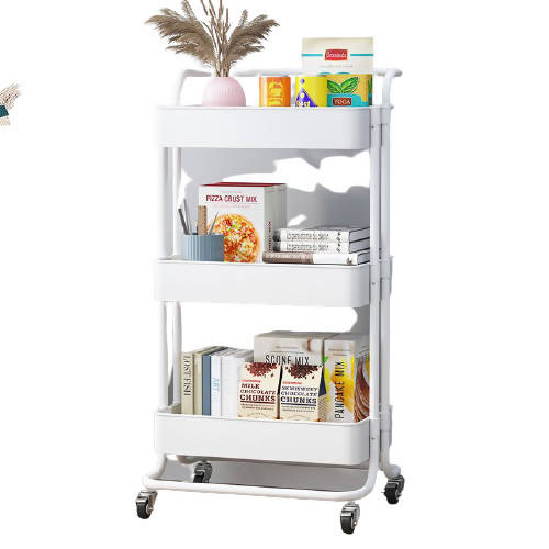 Shop 3 Tier Rolling Utility Cart - White | Multi-Purpose Storage | Halabh