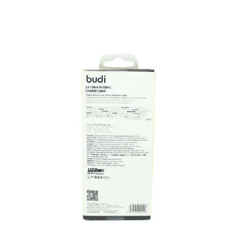 Budi M8J147T USB Type-C 1M 2.4A Faster-WHITE