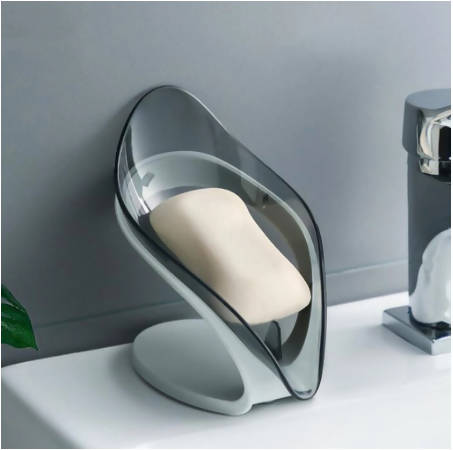 Self Draining Soap Holder Leaf Shape Soap Box Bathroom Plastic Non Slip Soap Dish Tray Creative Bathroom Kitchen Decors