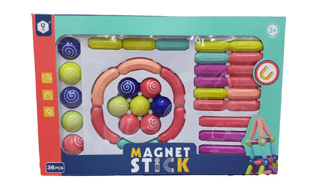 36Pcs Magnetic Stick Big Size Building Blocks Magnetic Constructor Designer Set Educational Toys for Children Gift