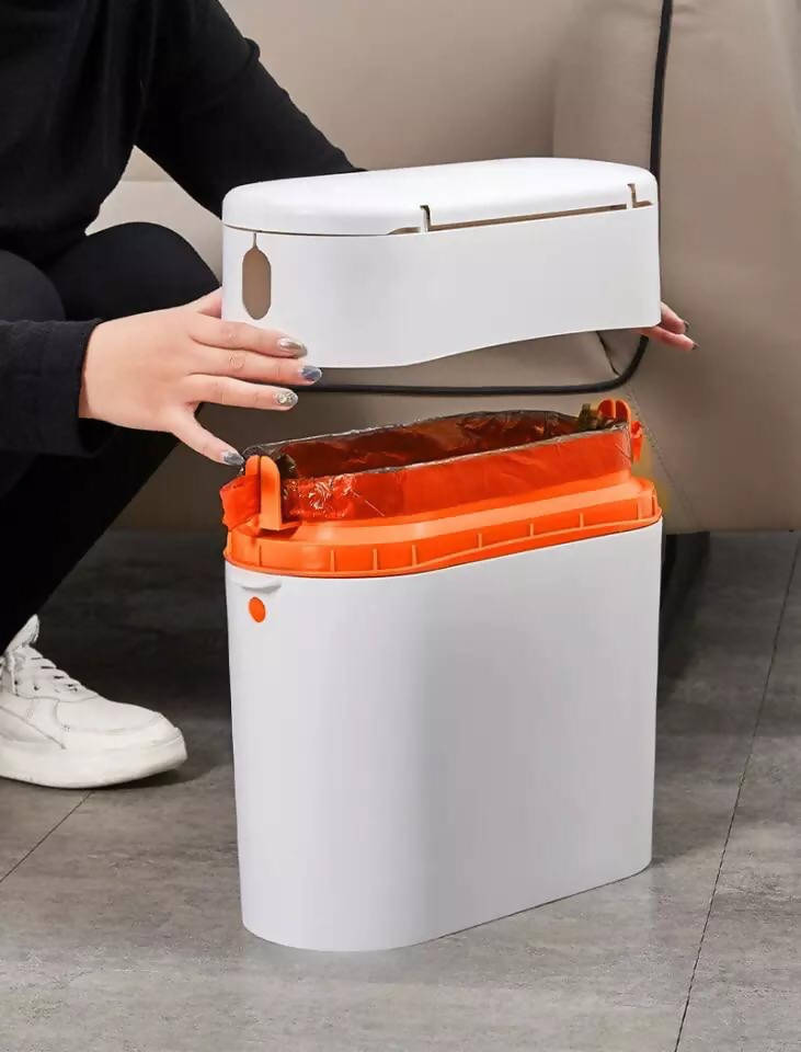 Convenient garbage bucket trash can with lid portable automatic packing living room bathroom kitchen trash storage box