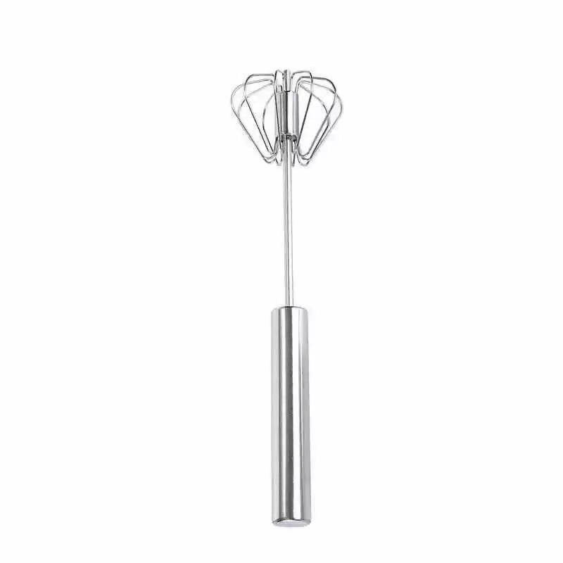 Household stainless steel semi-automatic eggbeater Press rotary hand eggbeater Egg cream hand-held whip tool