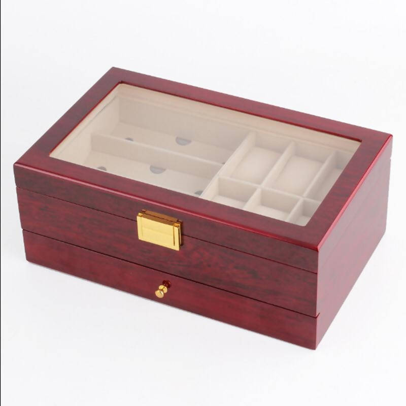 Watch And Accessories Organizer Box WB-09 | watch storage | box | jewelry box | timepiece storage | luxury accessories | organizational products | elegant design | secure lock | Halabh.com