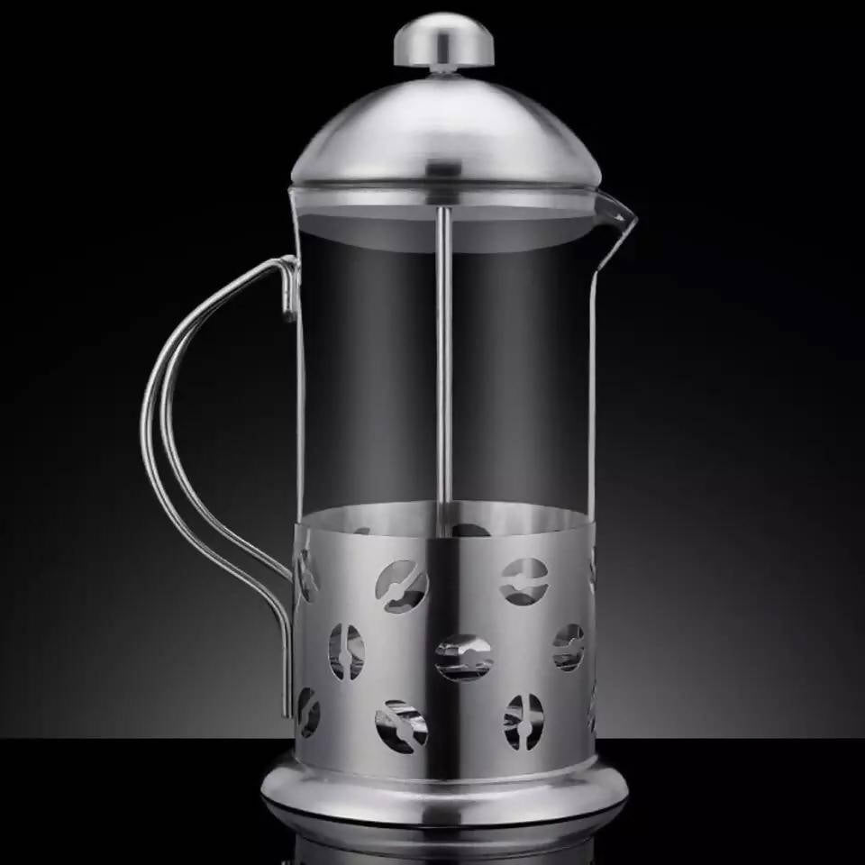 Stainless Steel & Glass Coffee Tea Pot