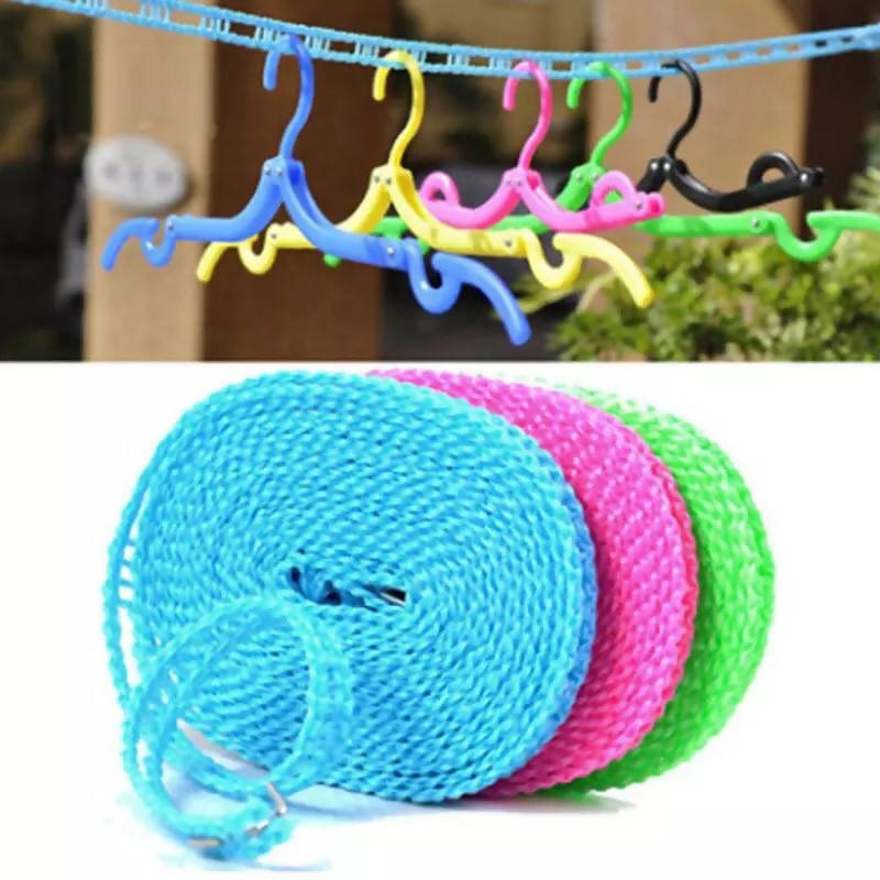 5M Portable Anti-Skid Windproof Clothesline Fence-Type Clothesline Drying Quilt rope Clothesline Outdoor Travel Clothesline