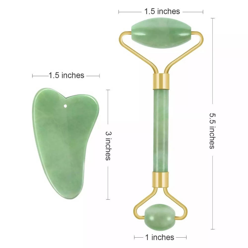 Hononol Facial Massage Natural Crystal Quartz Roller Double Head Jade Stone Face Lifting Anti Wrinkle Slimming HealthCare Tool