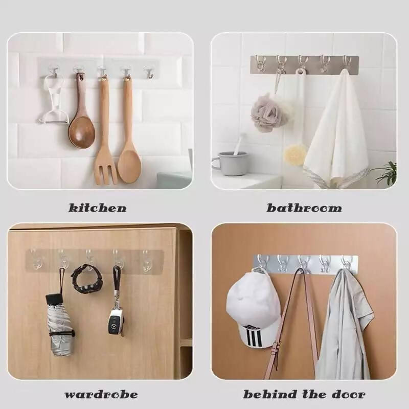 Transparent Non-marking Strong Sticking Hook Kitchen Storage Tools Bathroom Hanger Storage Holder Hanging Stickers