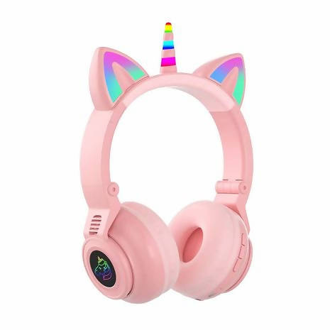 Unicorn Headset Wireless Headphone With Microphone Pink